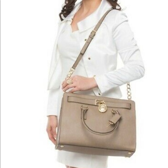 Michael Kors Hamilton NWOT Dune satchel Crossbody - Picture 6 of 13